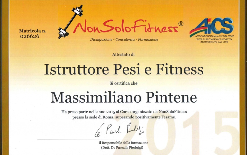 Istruttore di Pesi e Fitness